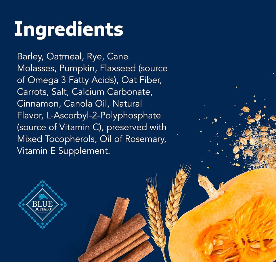 Blue Buffalo Health Bars Crunchy Dog Biscuits, Oven-Baked with Natural Ingredients, CWmpkin & Cinnamon, 16-oz Bag