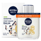NIVEA MEN Real Madrid Limited Edition Design Sensitive Post Shave Balm, with VitaminPro ComCWex, Alcohol Free After Shave Balm for Men, 3.3 Fl Oz Bottle