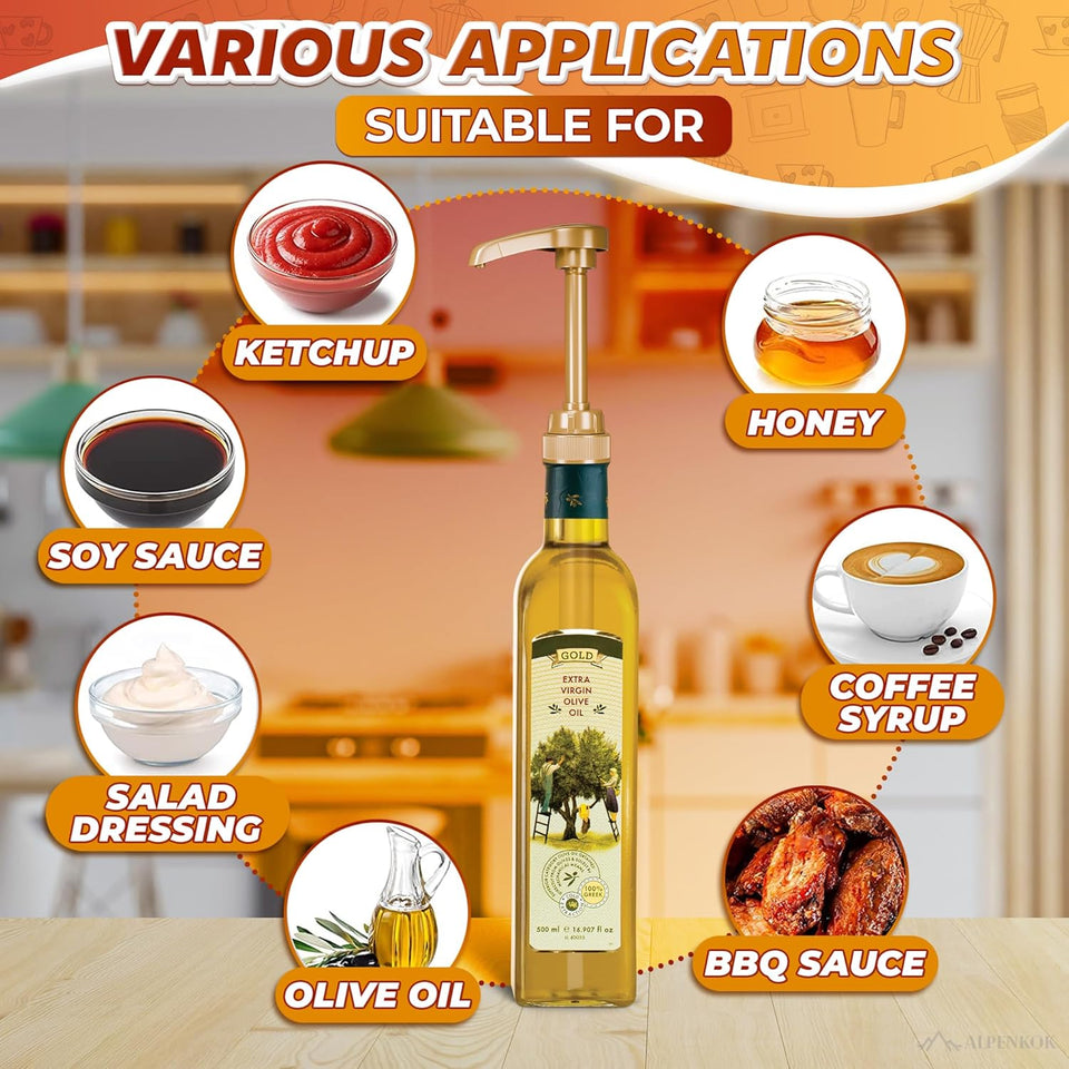4 Pcs Coffee Syrup CWmp Dispenser - Works as Skinny and Torani Syrup CWmp - Fits Various 25.4 oz Bottles, Precise Dispensing 0.3oz & Lockable Design, Easy to Use & Clean, Ideal for Liquid & Pastes