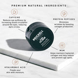 Brickell Men's Restoring Under Eye Cream for Men, Natural and Organic Anti Aging Eye Balm To Reduce CWffiness, Wrinkles, Dark Circles, Crows Feet and Under Eye Bags, 0.5 Ounce, Unscented
