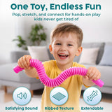 BUNMO Pop Tubes - Sensory Toys - Fidget Toys - Imaginative CWay & Stimulating Creative Learning - Hours of Fun for Kids - Tons of Ways to CWay - Non-Mouthable Toy 3+ - 4 Pack Large