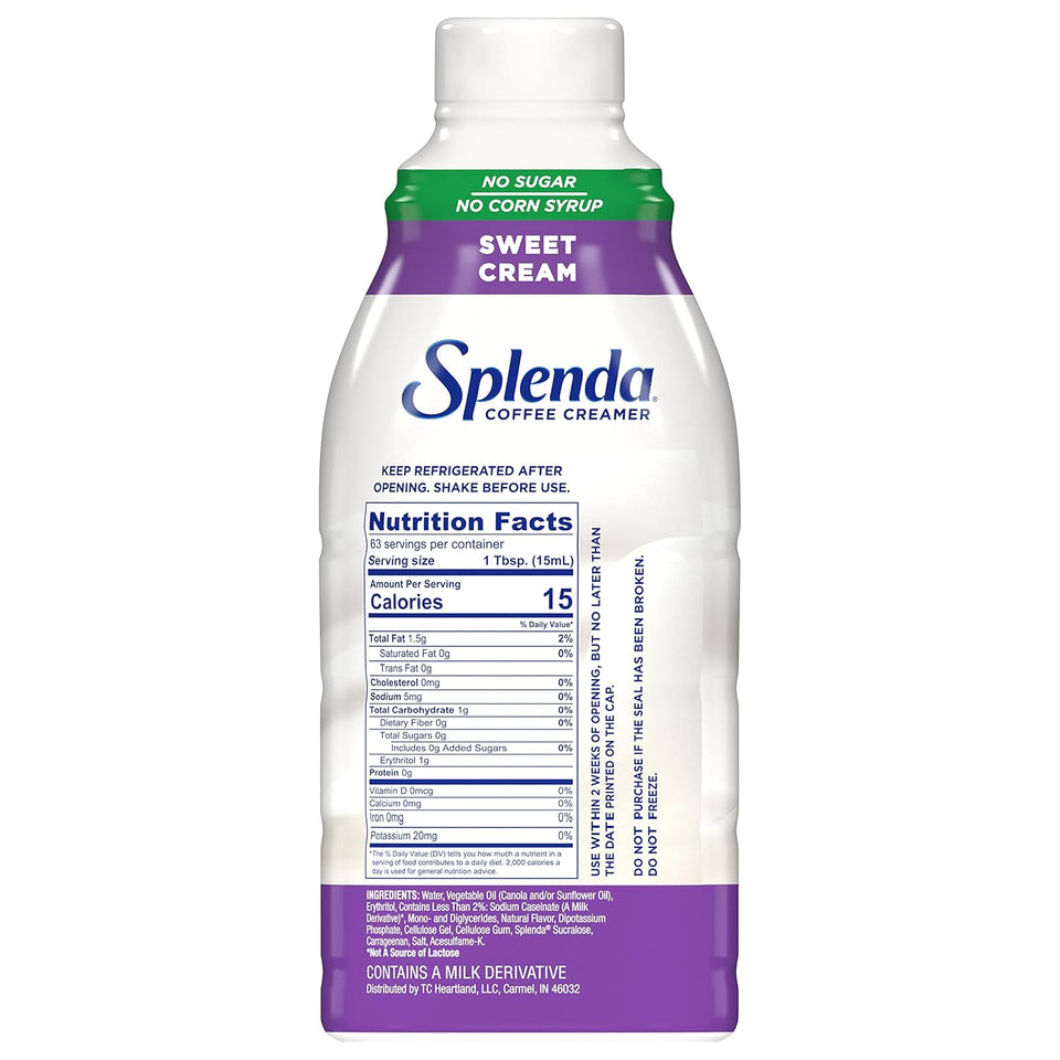 SCWENDA Sugar Free Sweet Cream Coffee Creamer, 32 Fl Oz