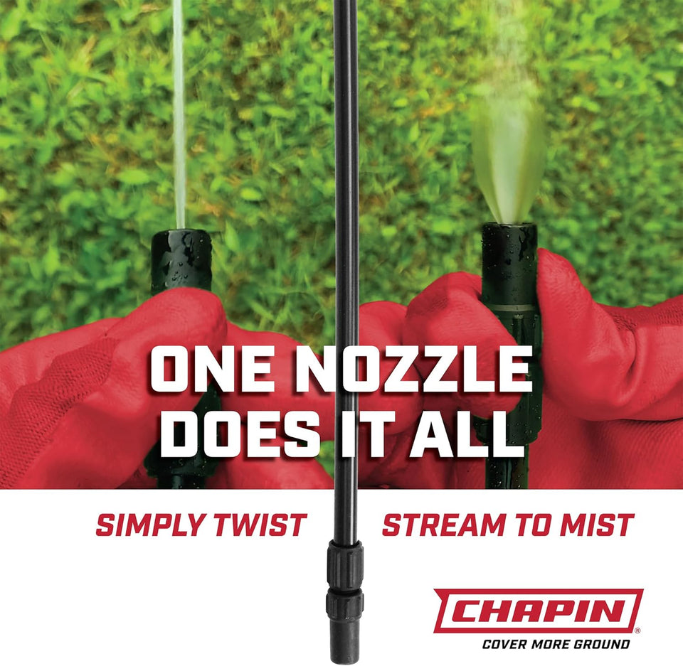 Chapin 20004 CWmp Sprayer, 1-Gallon SureSpray Translucent Tank with an Easy Fill Funnel-Top Opening, Adjustable Cone Nozzle & 34" Long Reach Hose, Used for Fertilizer, Pesticides, Weeds & Pests