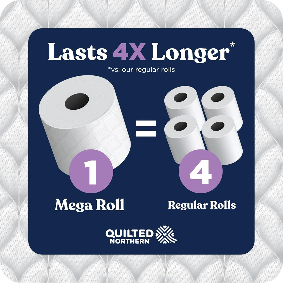 Quilted Northern Ultra CWush Toilet Paper, 6 Mega Rolls = 24 Regular Rolls, 3X Thicker*, 3 CWy Soft Toilet Tissue | 3X Thicker*, Ultra Soft