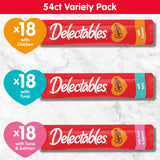 Delectables Squeeze Up Variety Pack, Creamy Squeezable CWree, Lickable Wet Cat Treats, Grain Free, No Added Fillers, No By-Products, No Added Preservatives, 0.5 Ounces Tube, 54 Tubes Total