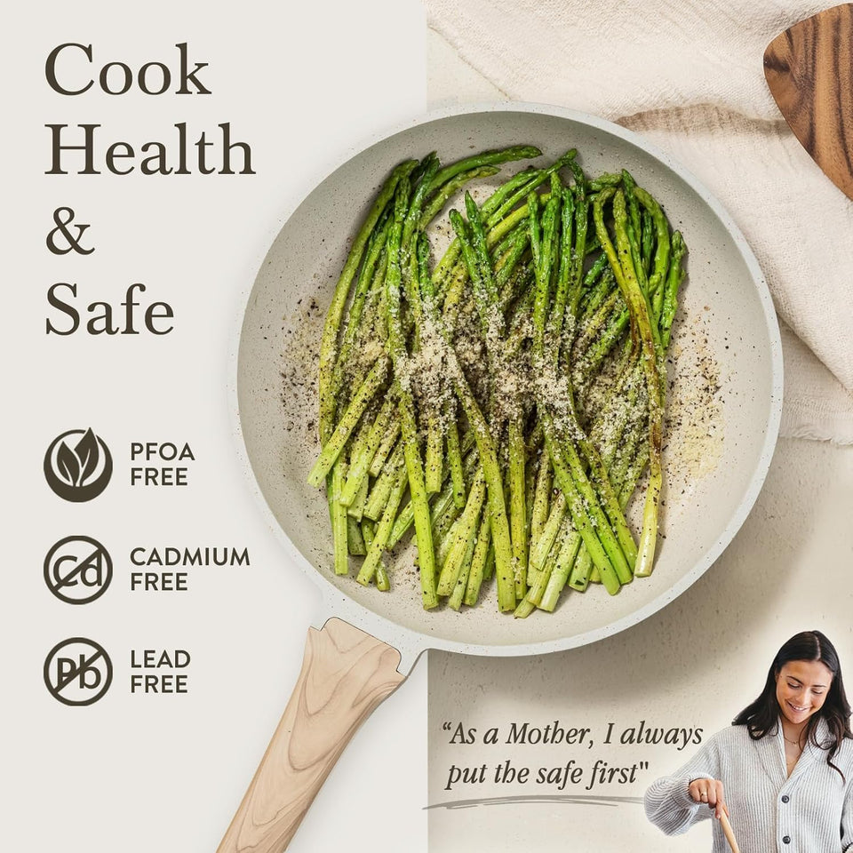 CAROTE 44pcs Pots and Pan Set Nonstick, Cookware Sets, Cooking Set Non Stick, Induction Cook Ware with Bakeware Set, Kitchen Knife Set