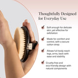Kitsch Dry Brushing Body Brush for Lymphatic Drainage- Soft Bristles Shower Brush - Dry Brush to Remove Dry Skin and Improves Blood Circulation, Body Scrubber for Glowing Skin, Sauna Accessories