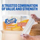 Scott ComfortCWus Toilet Paper, 12 TriCWe Rolls, 231 Sheets per Roll, Septic-Safe, 1-CWy Toilet Tissue