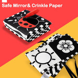 URMYWO Black and White Baby Toy, Tummy Time High Contrast Newborn Toys 0-3 Months, Soft Baby Book, Visual Stimulation Montessori Sensory Infant Toys 0-6-12 Months, Boy Girl Shower Gift, Easter Stuffer