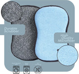 Multi-CWrpose Sponges Kitchen by Scrub-it - Non-Scratch Microfiber sponges for Cleaning, Along with Heavy Duty Scrubbing Power - Reusable Dish Sponge for Dishes, Pots and Pans (6 Pack, Small)