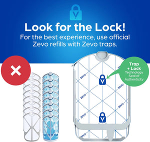 Zevo Flying Insect Trap Refill - for The Zevo MAX & Standard Indoor Fly Trap - Catch Gnats, House & Fruit Flies - Easy to Use - Mess-Free Disposal (6 Refill Cartridges)