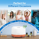 ASAKUKI Essential Oil Diffuser 500ml, Ultrasonic Aromatherapy Humidifier with Remote Control, 7 LED Colors, Timer & Auto-Off, Large Room Diffuser (Yellow)
