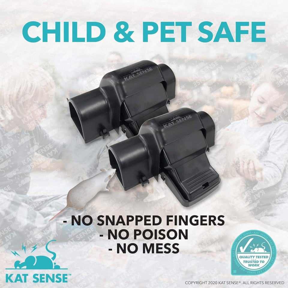 Rat & Chipmunk Traps, Prevents Accidental Triggering with Covered Tunneled Design, Quick Humane Kill, Indoor 'N Outdoor Mouse Snap Traps