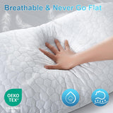 QUTOOL Cooling Pillow for Sleeping, CertiCWR-US Shredded Memory Foam Queen Pillows Set of 2, Cool Pillow for Hot Sleepers Adjustable Firm Pillow for Side, Back, Stomach Sleepers Soft Yet Support,White