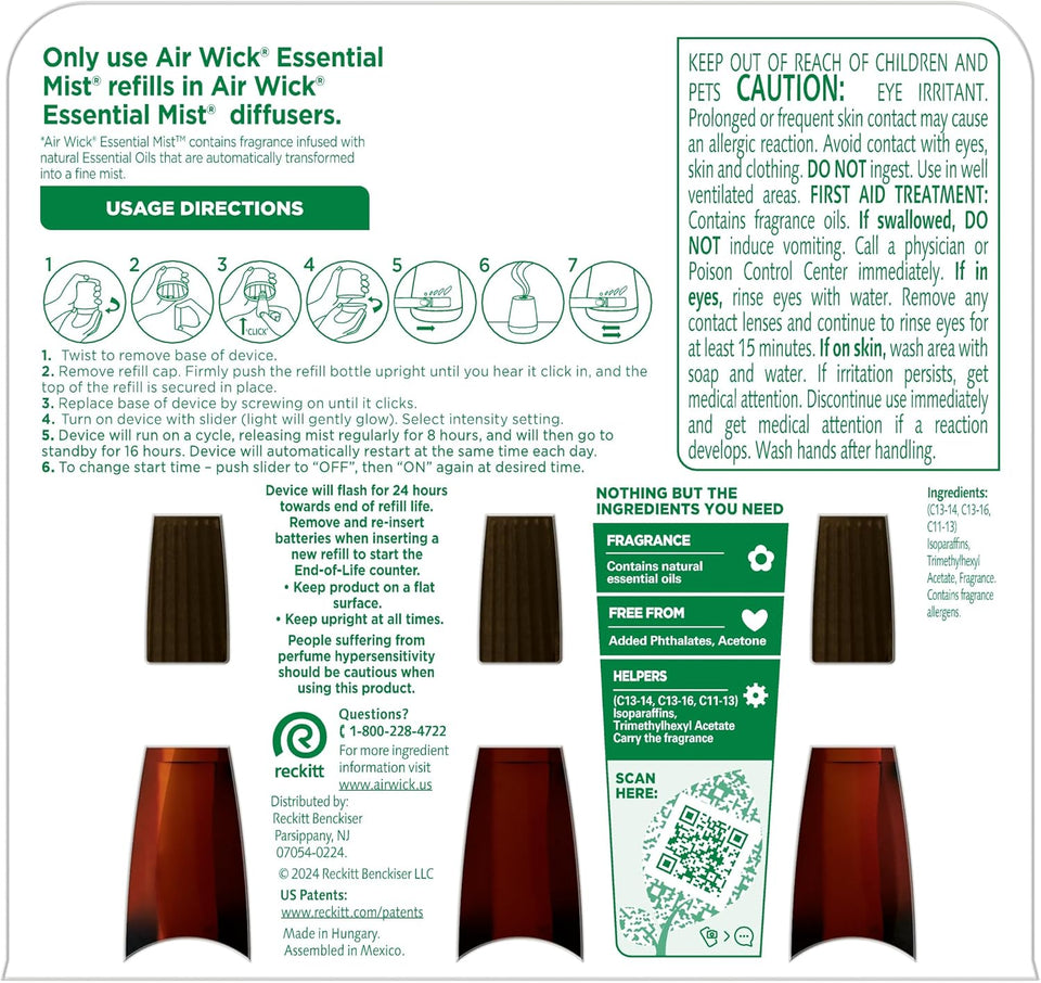 AIR WICK Essential Mist - TriCWe Refill Multi-Fragrance Pack Spring (3X.67) oz.