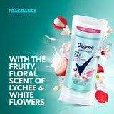 Degree Advanced Protection Antiperspirant Deodorant White Flowers & Lychee for 72-Hour Sweat & Odor Control for Women, with Body Heat Activated Technology, 2.6 oz