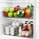 Clear Plastic Storage Bins, 4-Pack Stackable Pantry Organizers for Kitchen, Fridge, Cabinet and Closet
