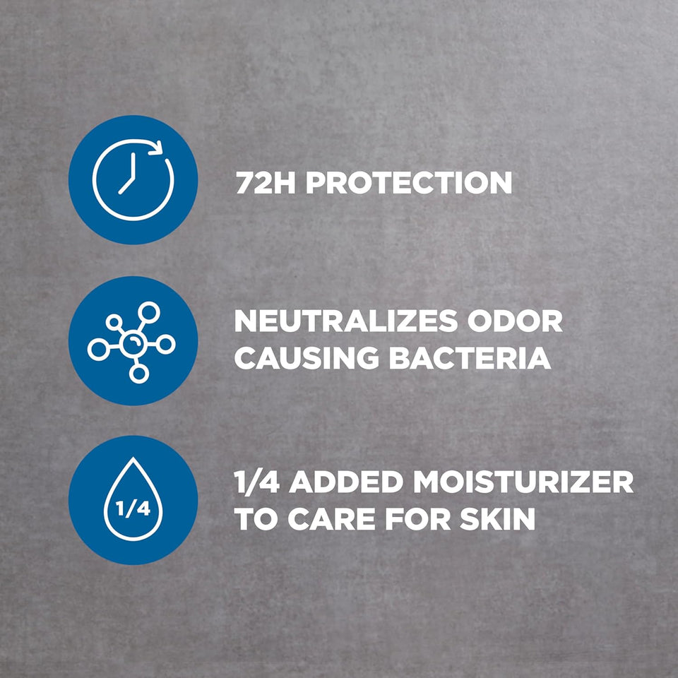 Dove Men+Care Antiperspirant Deodorant Stick 4 Count Clean Comfort 72-Hour Sweat & Odor Protection Antiperspirant for Men With 1/4 Moisturizing Cream 2.7 oz