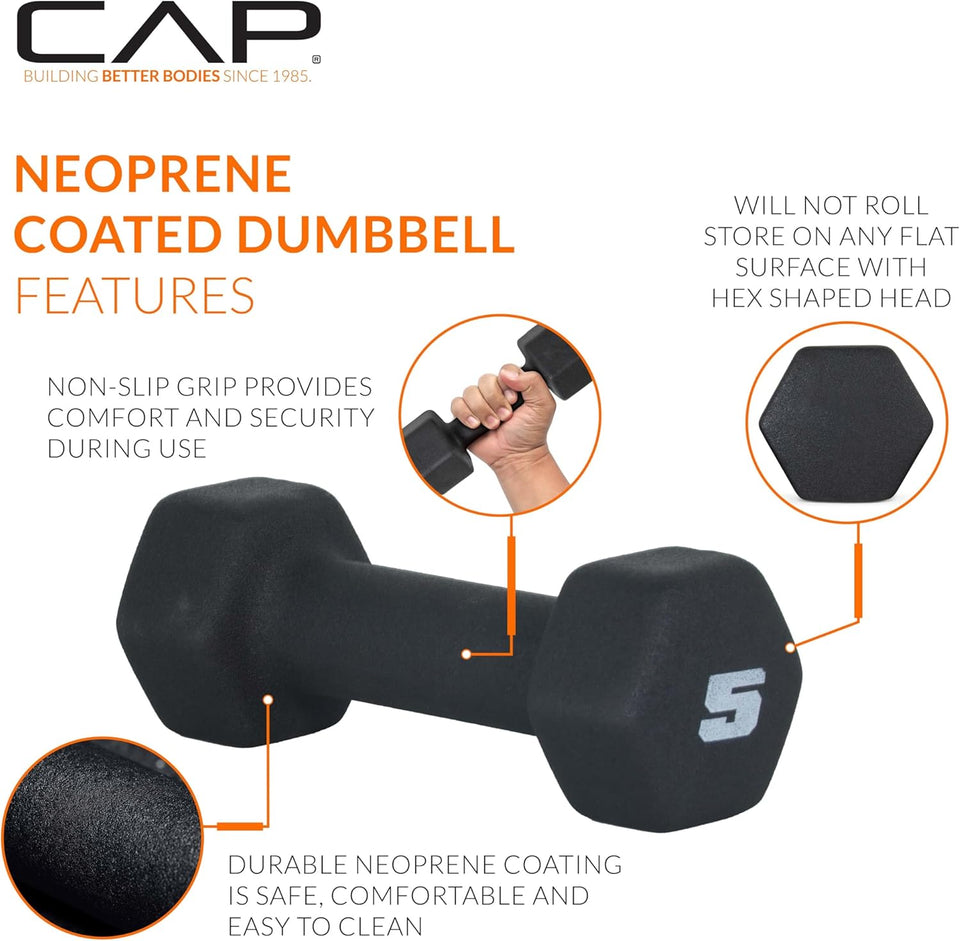CAP Barbell Neoprene Dumbbell Weights Pairs & Sets | MultiCWe Colors