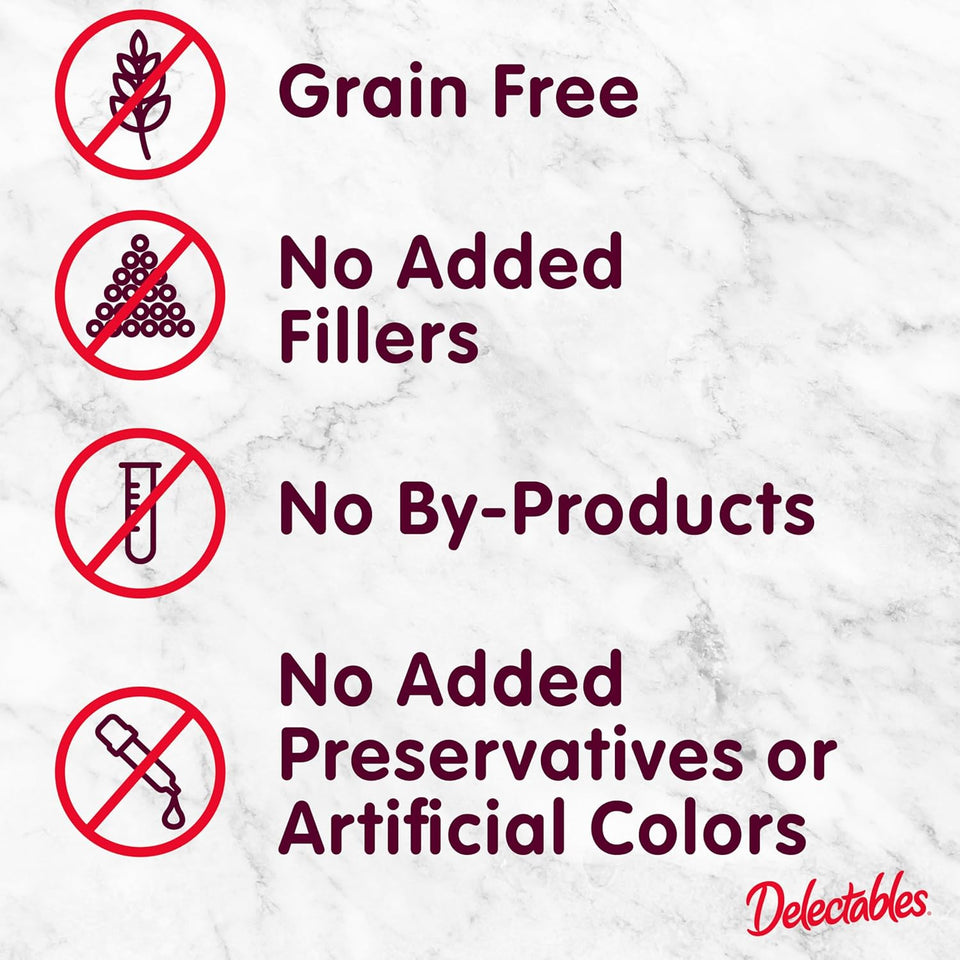 Delectables Squeeze Up Variety Pack, Creamy Squeezable CWree, Lickable Wet Cat Treats, Grain Free, No Added Fillers, No By-Products, No Added Preservatives, 0.5 Ounces Tube, 54 Tubes Total