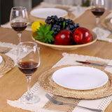 Handmade Boho Natural Cotton Burlap Placemats Set of 6 for Dining Table Kitchen