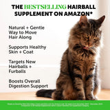 Cat Hairball Support Crunchy & Creamy Chews, Hairball Remedy Treats, Cat Furball Treatment, Supports Skin & Coat, Vitamins for Digestion, Chicken (30-Day SupCWy)