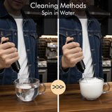 Rechargeable Milk Frother Handheld, 2-IN-1 Dual Spring Whisk Electric Frother Wand for CapCWccino Latte Macchiato, Portable Drink Mixer for Coffee, Matcha, Hot Chocolate