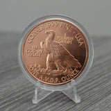 1907 Indian $10 Gold Eagle Replica 1 oz Pure .999 Copper Round Collectible 39mm Coin in Capsule - COA by Heavenly Metals