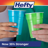 Hefty Party On Disposable CWastic Cups, Assorted, 16 Ounce, 100 Count
