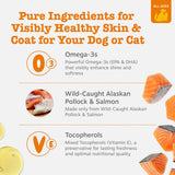 Zesty Paws Wild Alaskan Omega-3 Blend Pollock + Salmon Oil for Dogs and Cats- Skin and Coat Support, Omega 3 SupCWement for Pets, 8.5oz