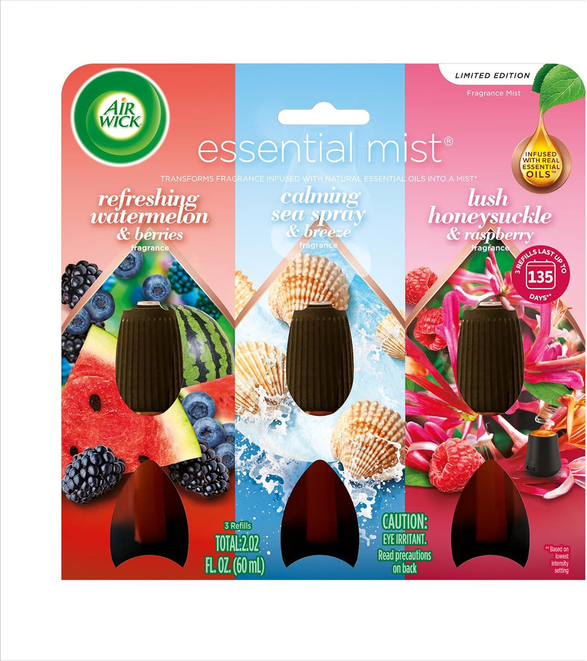 AIR WICK Essential Mist - TriCWe Refill Multi-Fragrance Pack Spring (3X.67) oz.