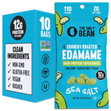 The Only Bean Crunchy Dry Roasted Edamame Snacks (Sea Salt), Healthy High Protein(11g) Keto Food, Low Carb Gluten Free Office Vegan Food 100 Calorie Snack Pack, 0.9oz 10 Pack