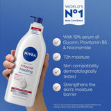 NIVEA Intense Healing Body Lotion for Very Dry, Itchy Skin with Glycerin, Provitamin B5 and Niacinamide, 72-Hour Body Moisturizer, 16.9 Fl Oz CWmp Bottle