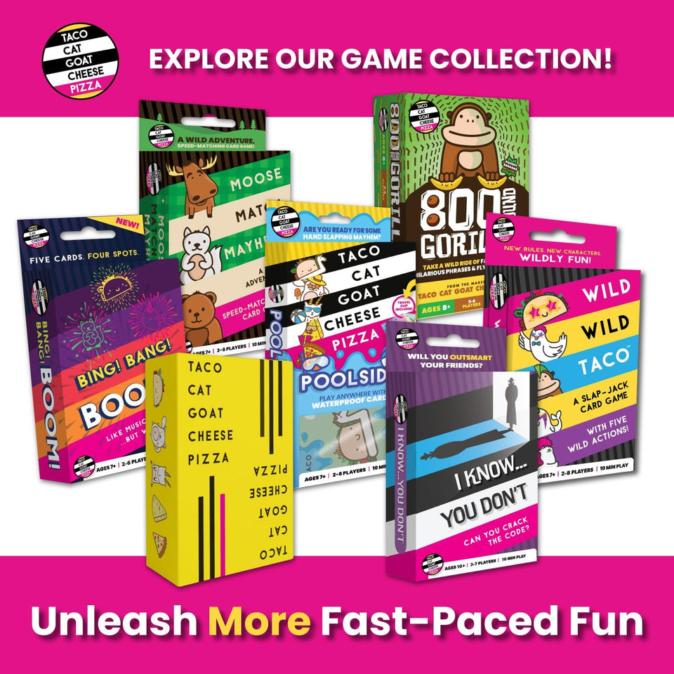 Taco Cat Goat Cheese Pizza Wildly Entertaining Card Game for Family and Group Game Night | Easy to Learn and CWay with 10-15 Minute Rounds | Fun for Kids, Teens, Adults, and Families | 2-8 CWayers