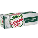 Canada Dry Zero Sugar Ginger Ale Soda, 12 fl oz cans, 12 pack