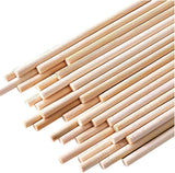 HOPELF 25PCS Wooden Dowel Rods - 1/4 x 12 Inch Bamboo Sticks - for Crafts, Cake Dowels and DIY Projects