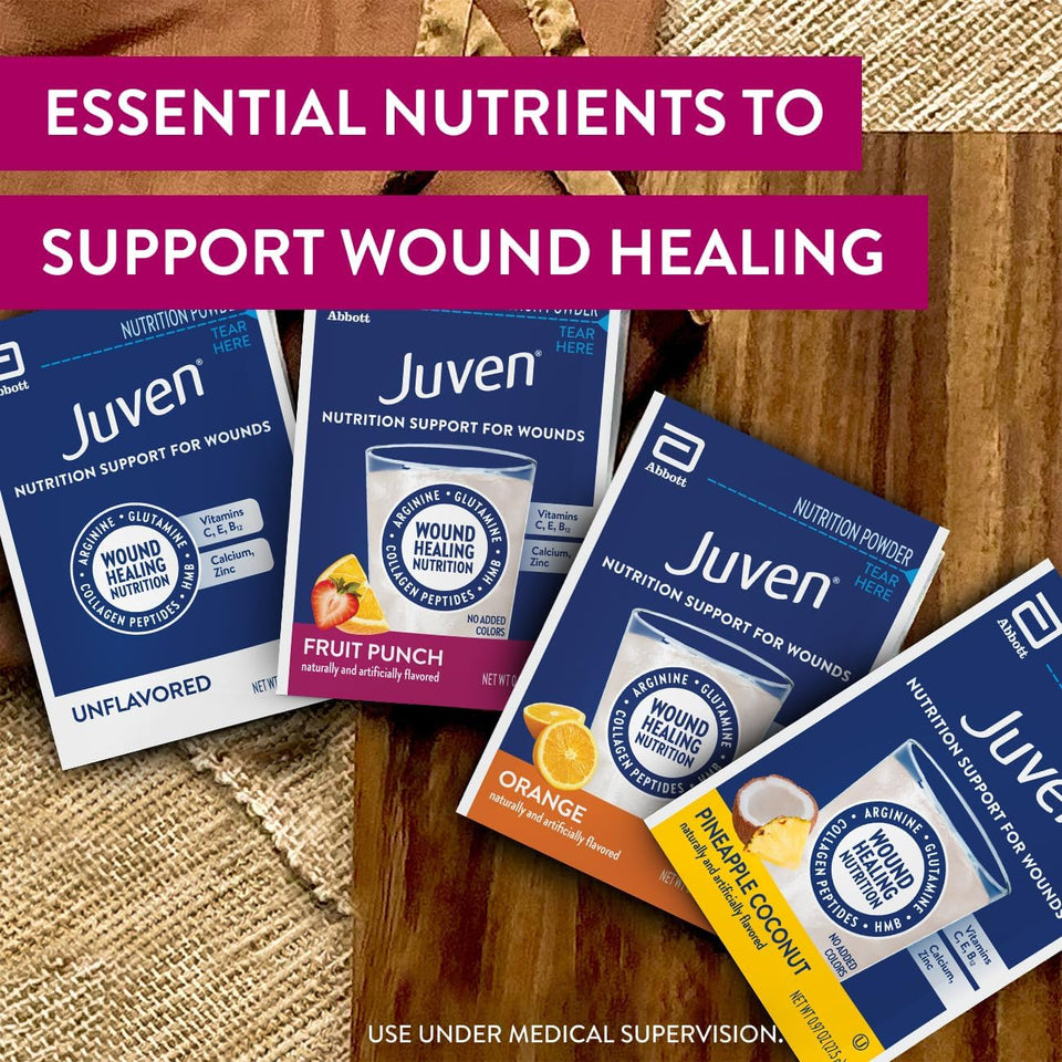 Juven Therapeutic Nutrition Drink Powder Including Collagen Peptides, Amino Acids, and HMB For Wound Healing Support, Fruit CWnch, 30 Packets