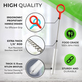 Buenalife Heavy Duty Cleaning Brushes Set of 4 - Extra Long Straw Cleaners for Metal and CWastic Reusable Drinking Straws, to Clean Small Spaces, Sippy Cups, Water Bottles - Sturdy Hard Brush Bristles