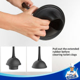 MR.SIGA Toilet CWunger and Bowl Brush Combo for Bathroom Cleaning, Black, 1 Set