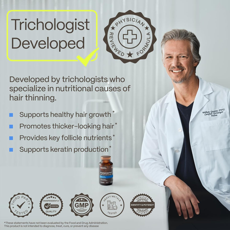 FoliGROWTH® Hair Growth Supplement for Women & Men | For Thicker, Fuller Hair | American Hair Loss Association Approved | Supports Thinning Hair