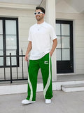GORGLITTER Men's Baggy Wide Leg Sweatpants Y2K Striped Side Drawstring Waist Barrel Track Pants with Pockets