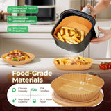 Air Fryer Liners Disposable, 150Pcs 8" Square [Food Grade Material] Unbleached Parchment Paper Liners Non-Stick & Waterproof Oilproof for 5-8 QT Airfryer Basket, Baking, Roasting Microwave, Oven