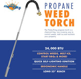 Flame King YSNPQ810CGA Propane Torch Weed Burner with Integrated Lighter, Silver