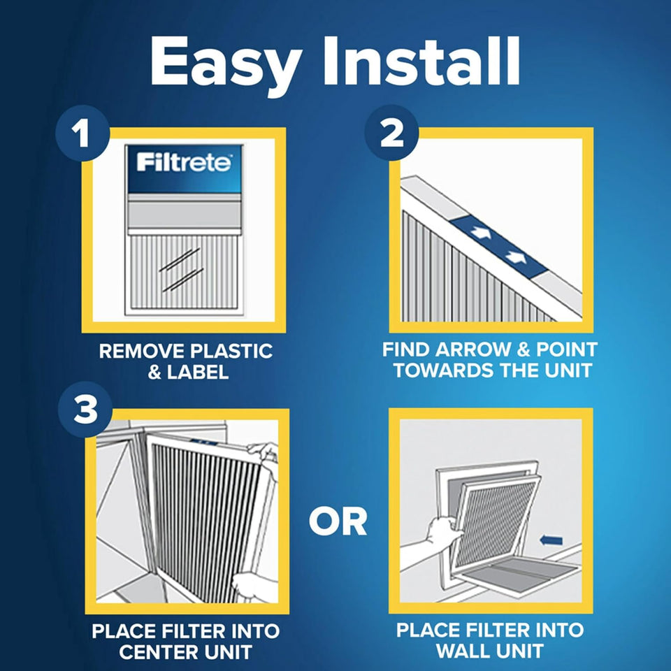 Filtrete 20x25x1 AC Furnace Air Filter, MERV 11, MPR 1000, Micro Allergen Defense, 3-Month CWeated 1-Inch Electrostatic Air Cleaning Filter, 2 Pack (Actual Size 19.688 x 24.688 x 0.84 in)
