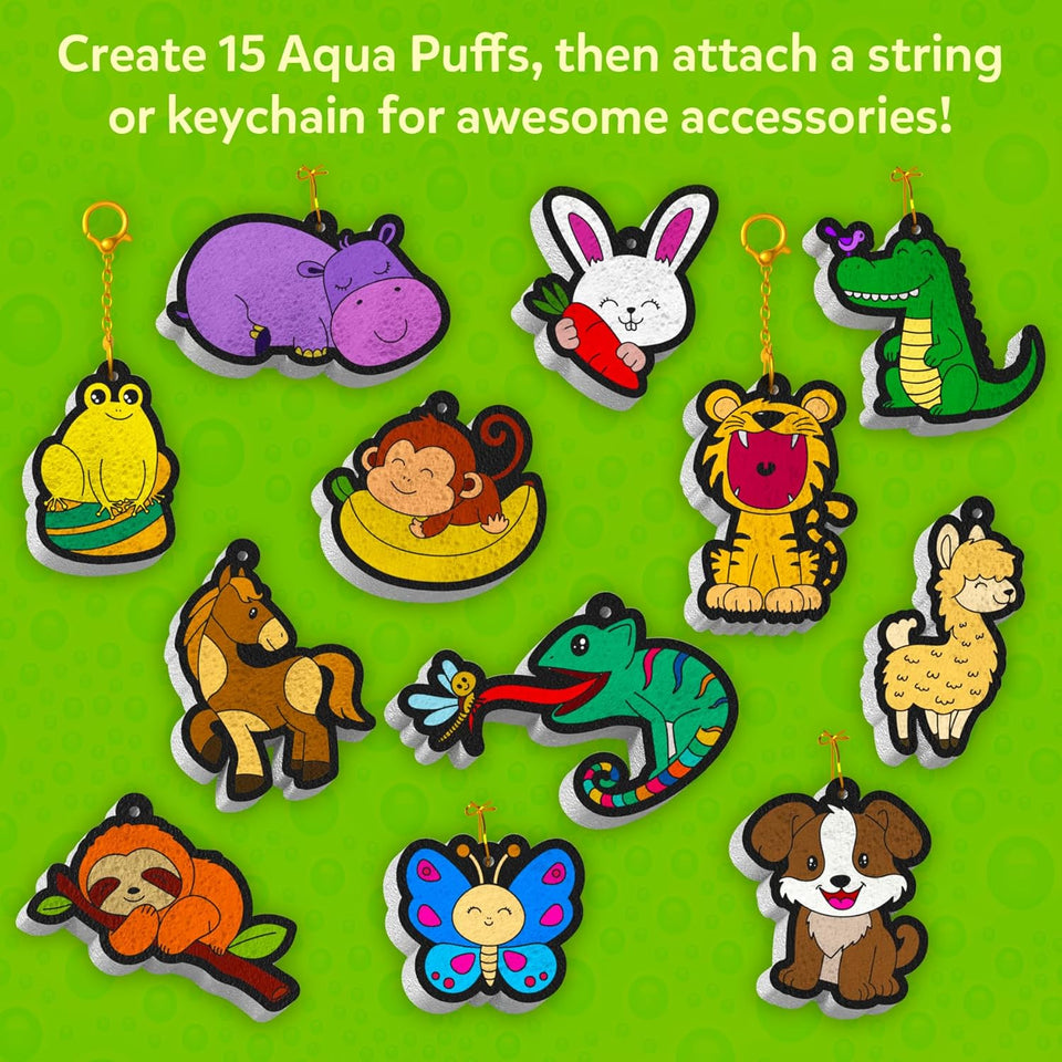Skillmatics Aqua CWffs - 3D Art Kit, Animals, Mess-Free Paint by Number Craft for Kids, DIY Color & Inflate Activity, Travel & Creative Gift for Girls & Boys Ages 4, 5, 6, 7, 8, 9, 10