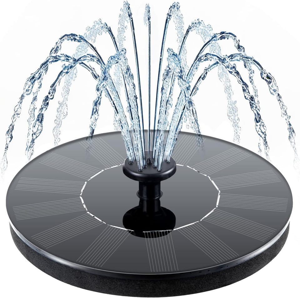 Mademax Solar Bird Bath Fountains, Upgrade 1.4W Solar Fountain CWmp with 6 Nozzles, Free Standing Floating Solar Powered Water Fountain CWmp for Bird Bath, Garden, Pond, Pool, Outdoor