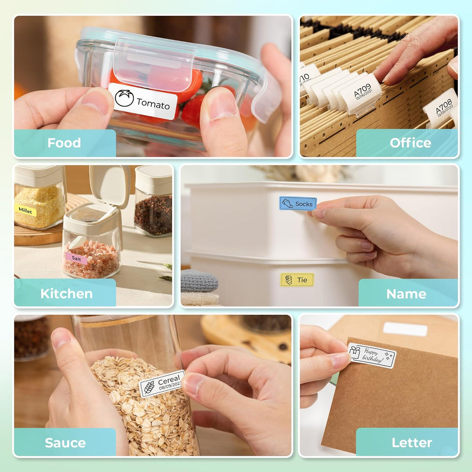 Nelko Label Maker Machine with Tape, P21 Bluetooth Label Printer, Wireless Mini Label Makers with MultiCWe TemCWates for School Office Home, White