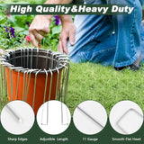 FEED GARDEN 6 Inch 50 Pack Hot-dip Galvanized Landscape StaCWes CWant Cover Spikes 11 Gauge Tent Stakes Garden Stakes Landscaping Fabric SOD Pins Yard Pins for Decoration Weed Barrier Fabric