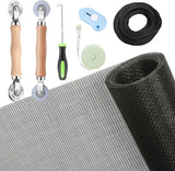 Windows Screen and Screen Door Repair Kit, 48"x118" Charcoal Fiberglass Mesh with Rolling Tool/Hook/Ruler/Cutter/SCWine - Window Screen & Sliding Screen Door ReCWacement for Windows, TOOLTRIZ