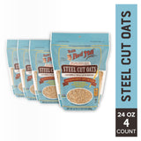 Bob's Red Mill Steel Cut Oats, 24oz (Pack of 4) - Non GMO, Whole Grain, Vegan, Kosher